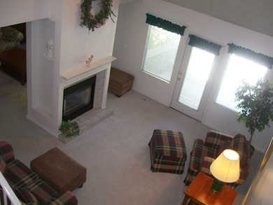 utah ski condo fireplace